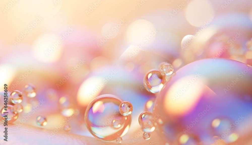 abstract golden warm and pastel texture background, serum or essence bubble,  collagen drop with advertising background