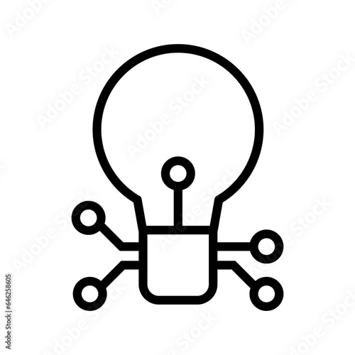 Smart lighbulb icon. Vector illustration. Isolated object on a white background.