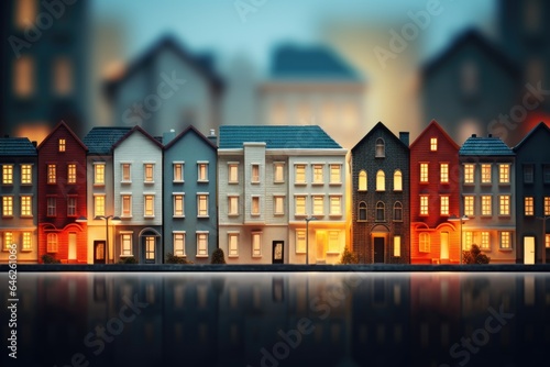 Row of houses  illustration for real estate 