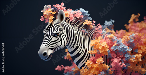 zebra decorated with flowers