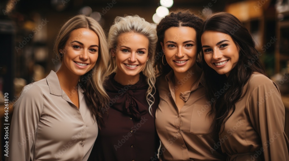 Group of multicultural senior women working in a server room. Generative AI Group of multicultural senior women working in a server room. Generative AI