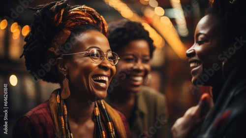 Portrait of an Afro wise senior woman in a computer server room. Generative AI