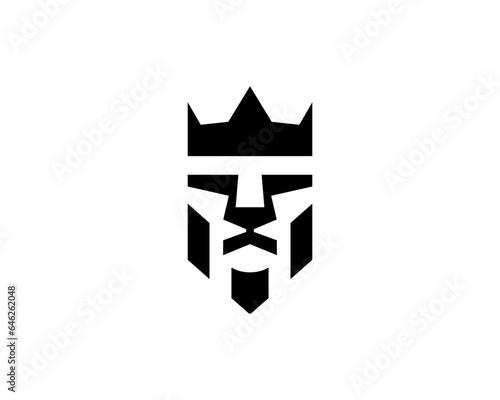Lion face with crown logo