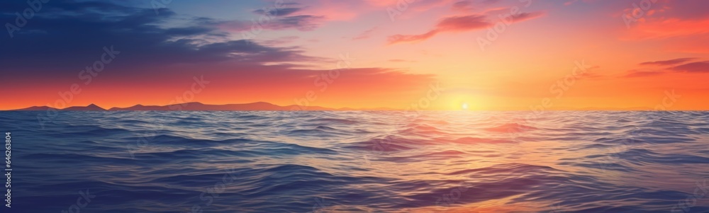 Sundown on sea banner