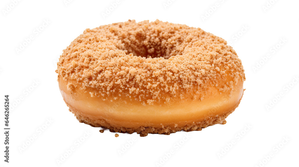 Glazed donut with cinnamon powder isolated on transparent or white background Glazed donut with cinnamon powder isolated on transparent or white background