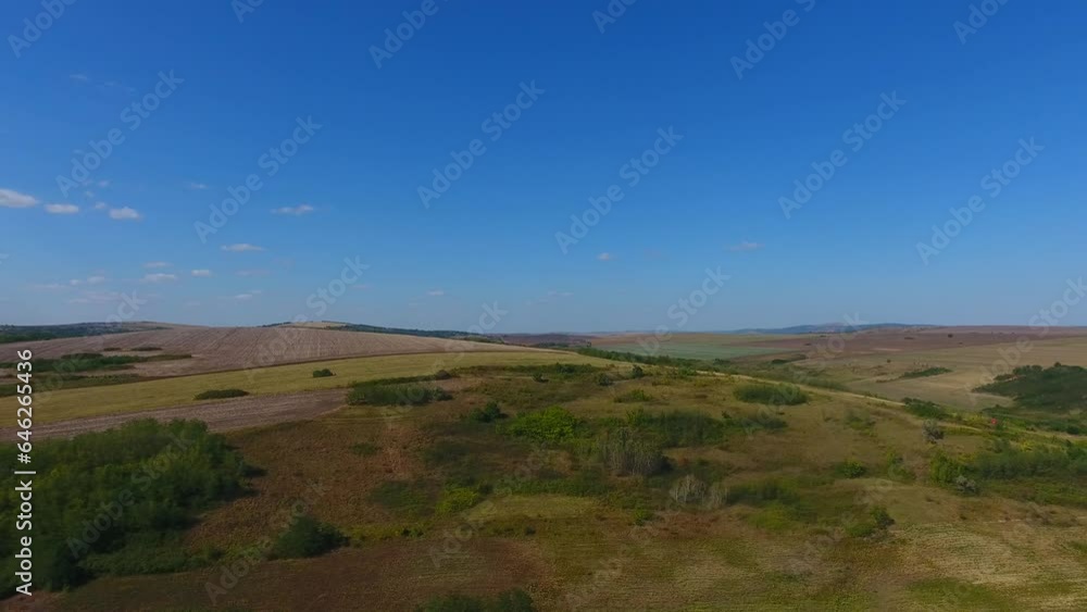 Aerial view of natural fields, rural scene background Aerial view of natural fields, rural scene background