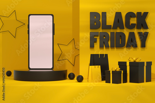Black Friday Concept Yellow Background