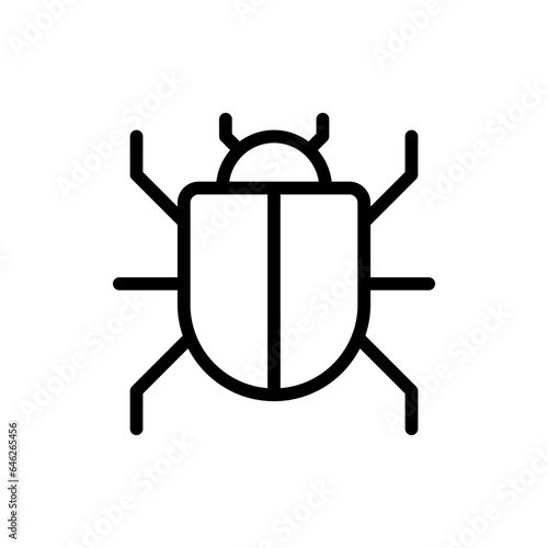 Bug cyber security icon with black outline style. bug, set, outline, line, symbol, computer, sign. Vector Illustration