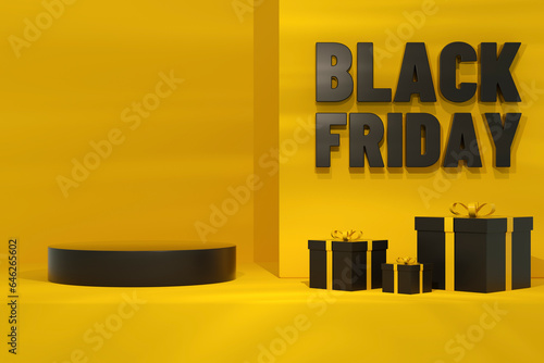 Black Friday Concept Yellow Background