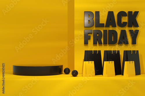 Black Friday Concept Yellow Background