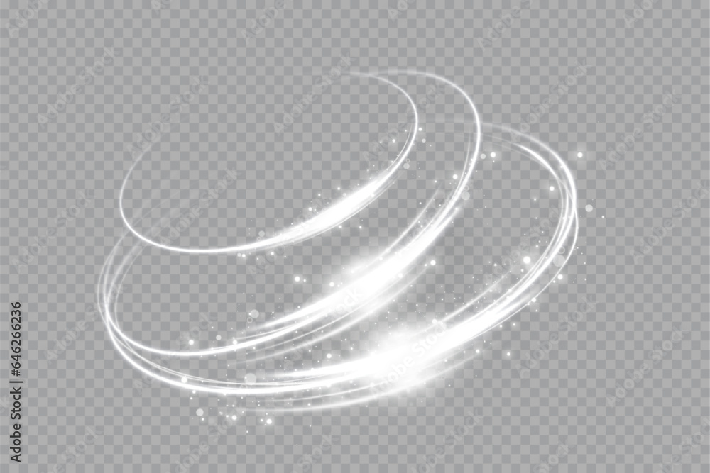 
Glowing spiral. Abstract circle lines effect. Rotating shiny rings. Glowing circular lines. Glowing ring trail.Vector. - obrazy, fototapety, plakaty 