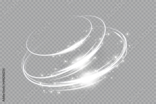 
Glowing spiral. Abstract circle lines effect. Rotating shiny rings. Glowing circular lines. Glowing ring trail.Vector.