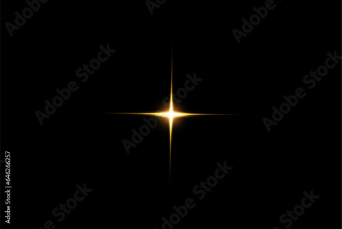 Golden light vectors.Bright gold star.Light flash.Gold glitte