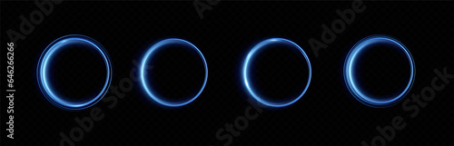 Neon magic circle. Futuristic light circle for background.Circulation. Light frame. Vector. Magic portal.