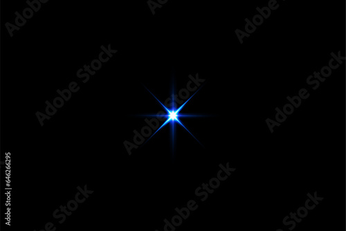 Glow effect. Blue glowing particles, stars. Vector illustration. © kulinskaia
