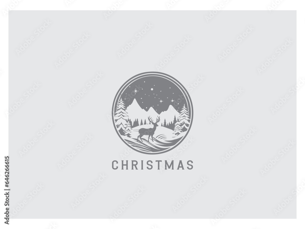 Fototapeta premium premium Christmas logo design, vector and illustration,