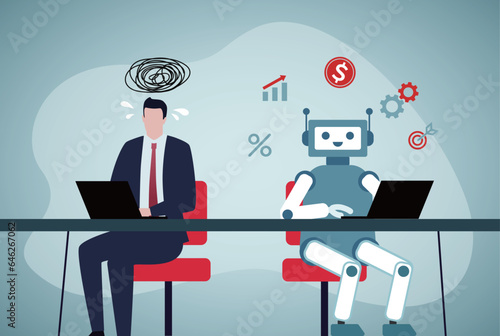 AI and human competition.The working ability of artificial intelligence far surpasses that of humans.