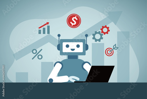 AI technology doing data analyze.