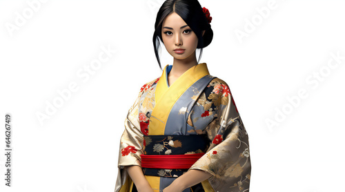Illustration of a Japanese geisha wearing a kimono