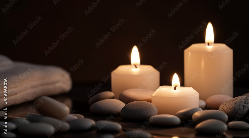 Spa stones, concept of relax, created with Generative AI technology Spa stones, concept of relax, created with Generative AI technology