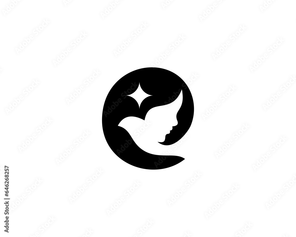 women with pigeon silhouette logo women with pigeon silhouette logo