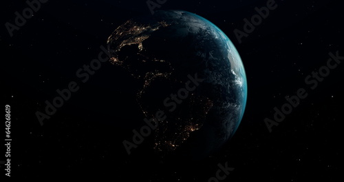 Blue planet Earth in outer space