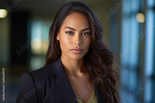 Wallpaper Mural Smiling multicultural businesswoman with her office in the background Torontodigital.ca