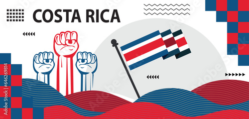 Costa Rica national day banner, Costa Rican people. Sports Games, creative banner design..eps