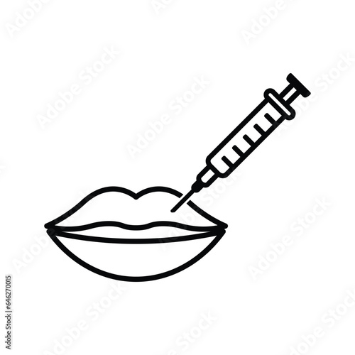 lips injection icon vector. beauty correction lips icon