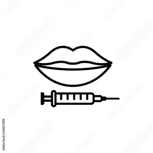 lips injection icon vector. beauty correction lips icon