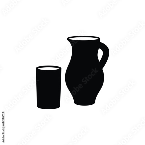 jug and glass icon vector milk juice sign