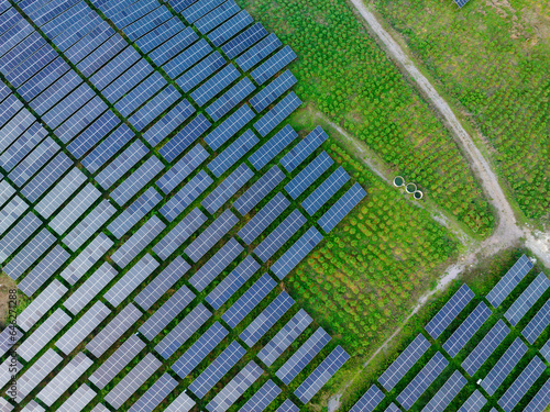 Aerial photovoltaic (pv) of new energy power base