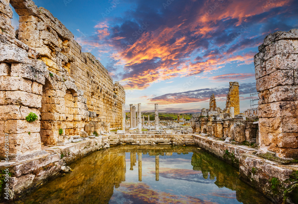 Fototapeta premium Roman Baths in Perge Ancient City