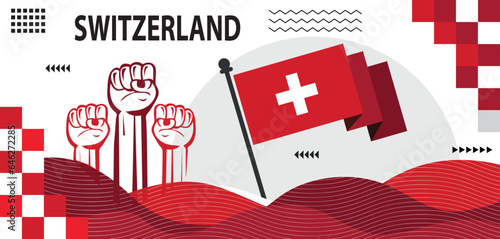 Switzerland national day banner, switzerland national celebrations day banner design..eps