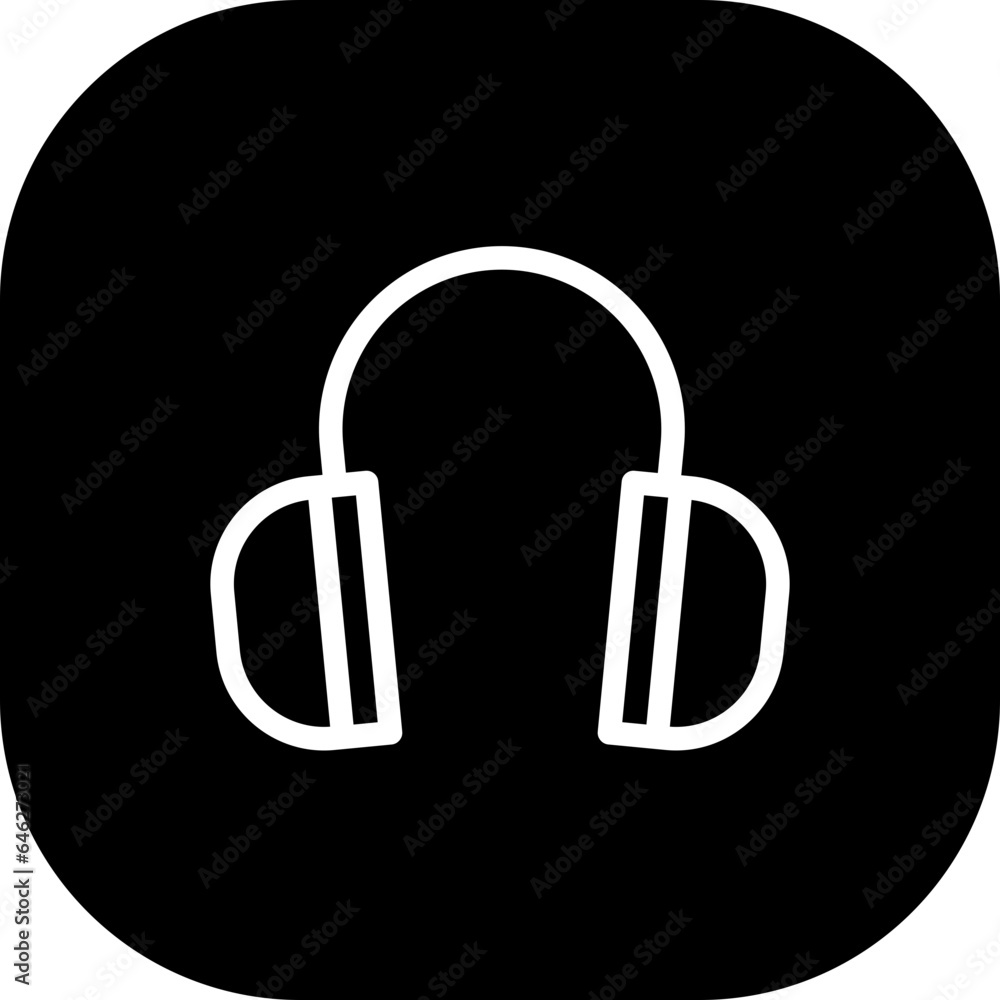 Ear protection safety icon with black filled line outline style. safety, protection, equipment, ear, sign, symbol, industry. Vector Illustration