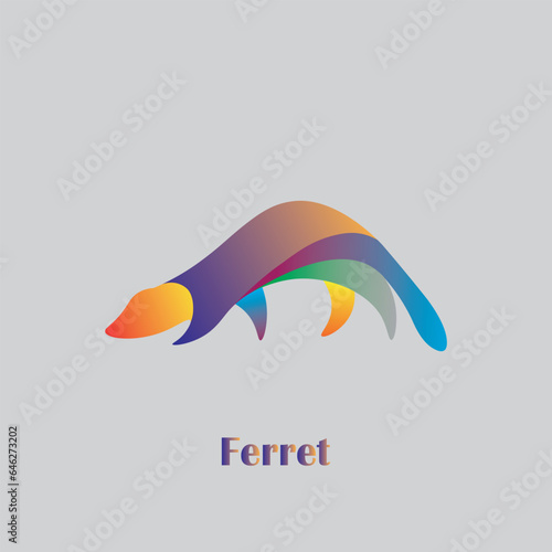 abstract logo design,Ferret animal vector logo design