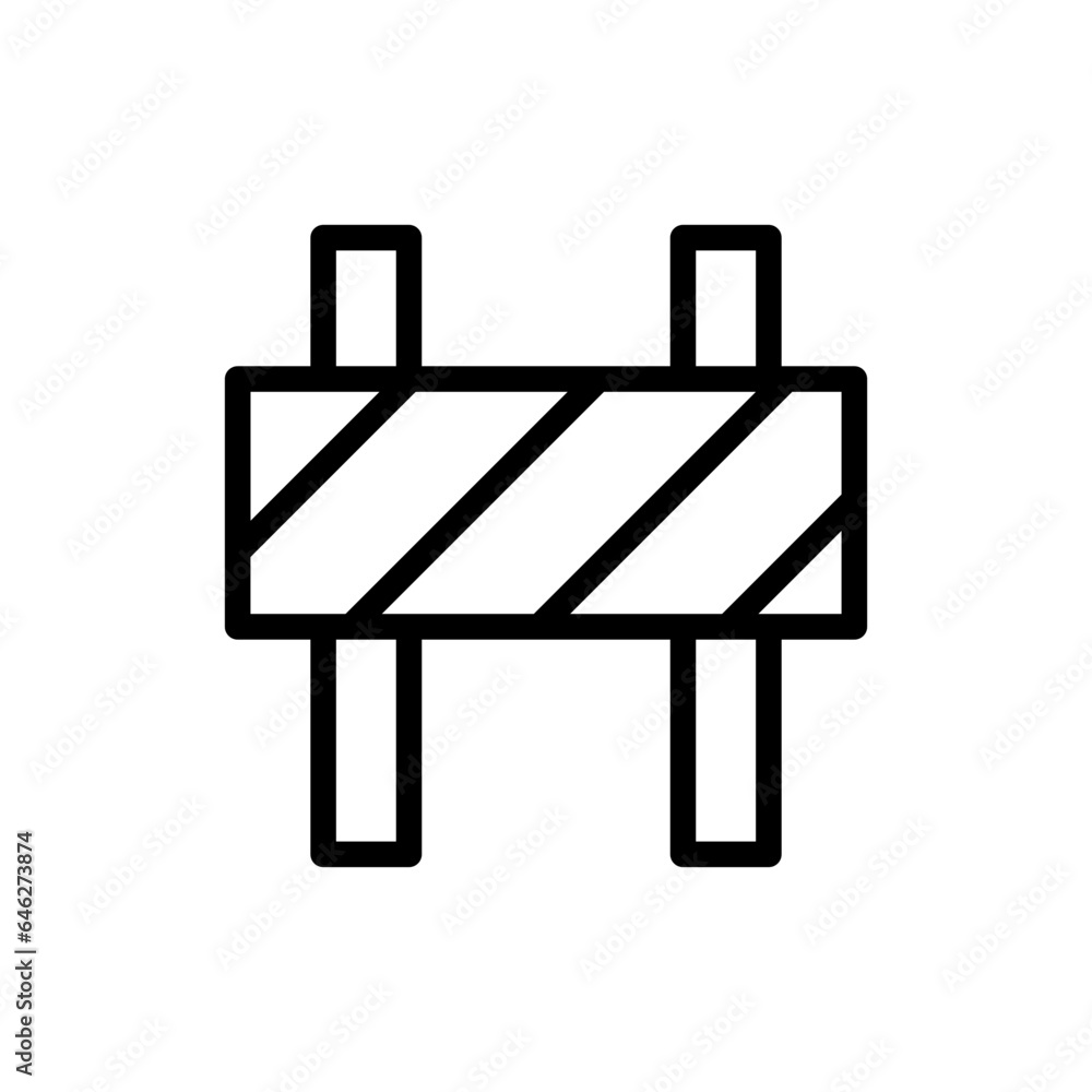 Barrier safety icon with black outline barrier, protection, line, sign, safety, outline, isolated. Vector illustration Barrier safety icon with black outline barrier, protection, line, sign, safety, outline, isolated. Vector illustration