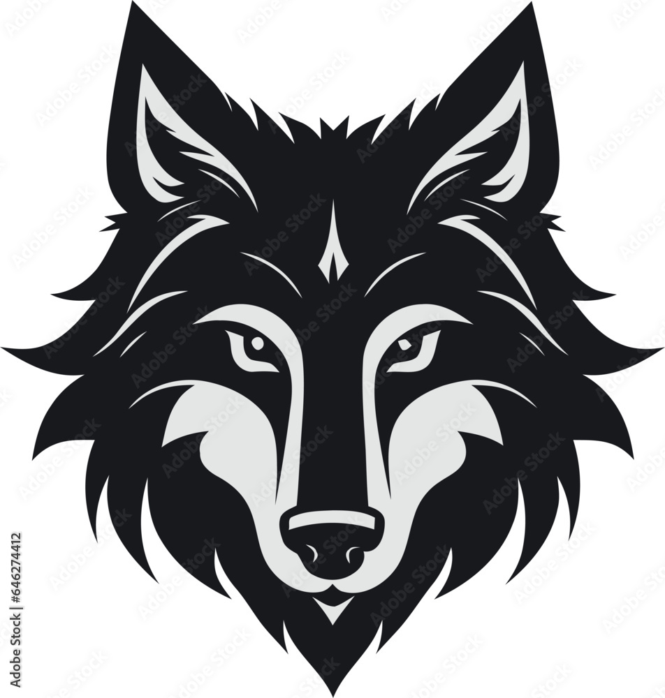 wolf logo vector wild animal nature 