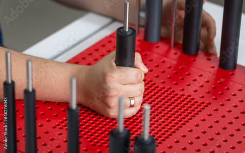 Development of movements of the radial wrist joint on a functional board for the hand.