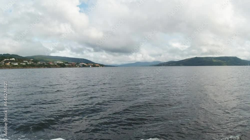 Oceanscape Views from Bergen Boat Trip in Norway on Overcast Skies. Oceanscape Views from Bergen Boat Trip in Norway on Overcast Skies.