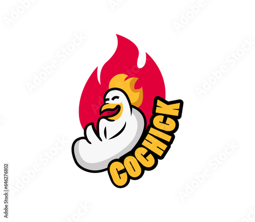 thumbs up chicken mascot logo
