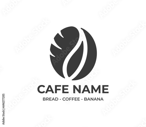 Modern coffee bread banana logo design for coffeeshop