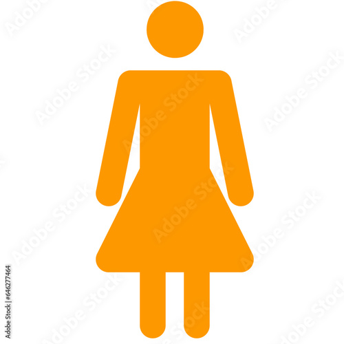 orange woman icon sign