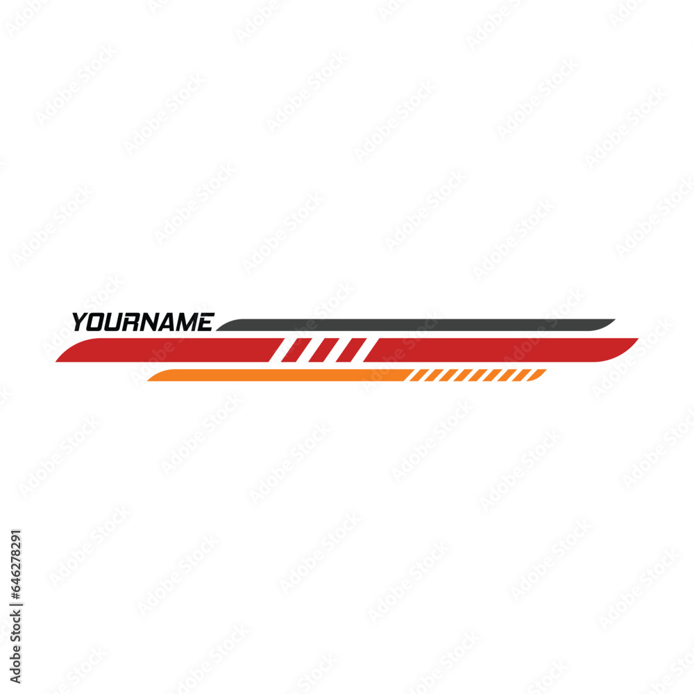 Sports racing stripes. Sports car, motorcycle, boat stickers, striped vehicle tuning bars flat vector illustration set. Tuning Racing Sport Decals Sports racing stripes. Sports car, motorcycle, boat stickers, striped vehicle tuning bars flat vector illustration set. Tuning Racing Sport Decals