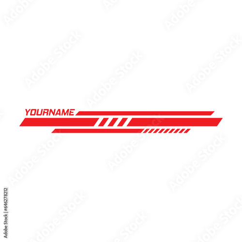Sports racing stripes. Sports car, motorcycle, boat stickers, striped vehicle tuning bars flat vector illustration set. Tuning Racing Sport Decals