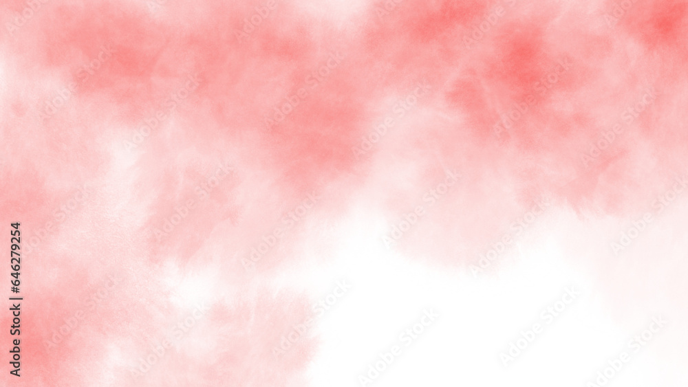 Pink watercolor background abstract texture with color splash design. Soft pastel pink water colour background painted on white paper texture.
