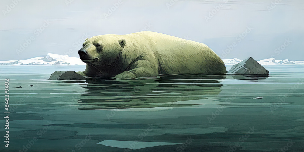 Polar bear (Ursus maritimus) on the pack ice 