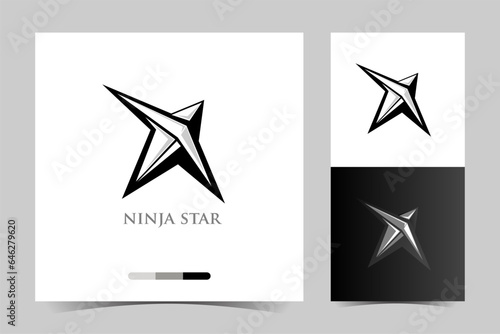 ninja star logo vector and illustration