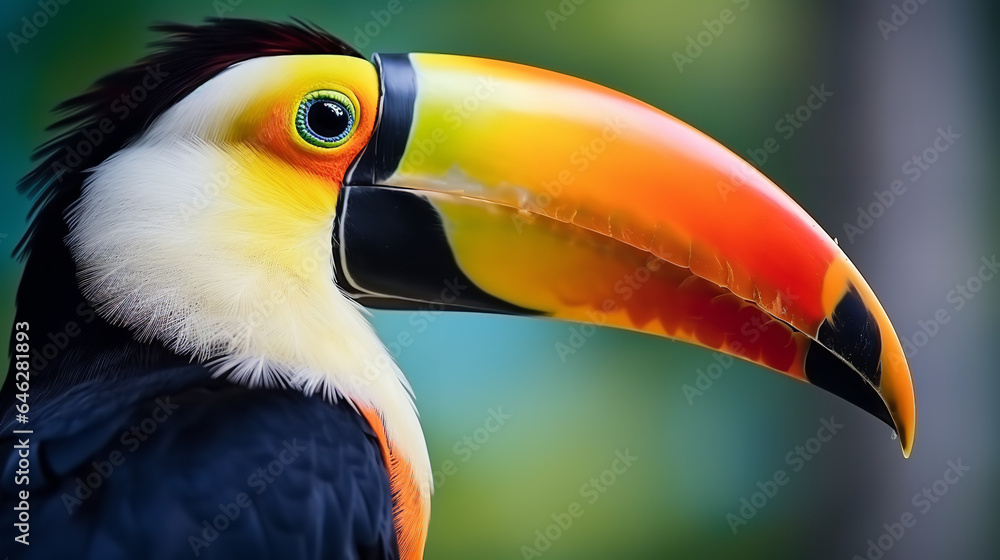 close-up shot super macro colorful toucan close-up shot super macro colorful toucan