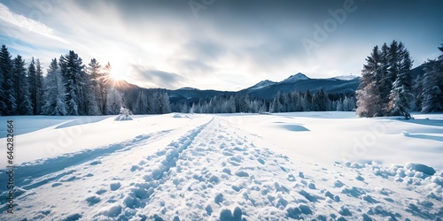 Winter landscape, generative ai © progressman